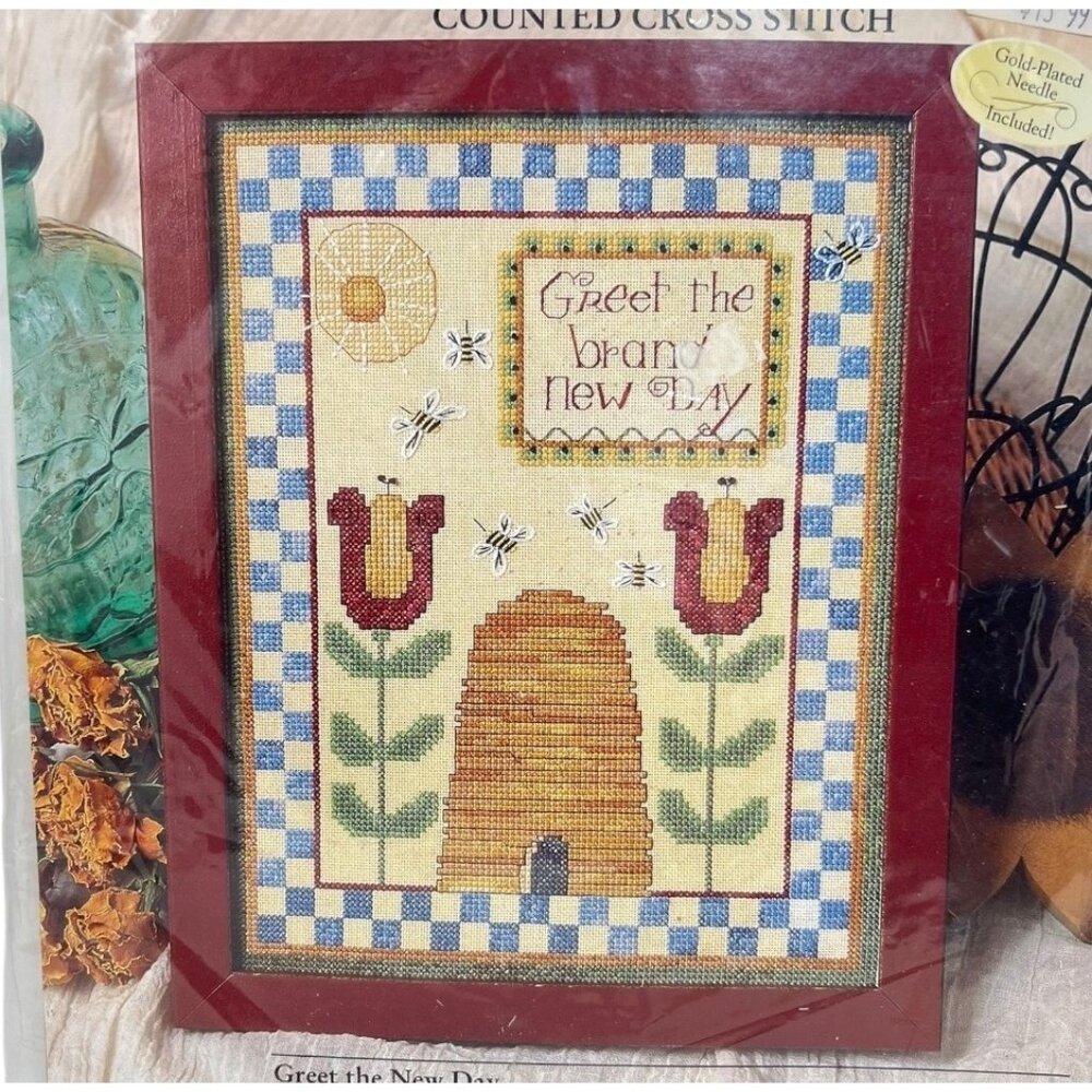 Bucilla Counted Cross Stitch Kit 1710 Greet The Brand New Day 1997 NEW SEALED - Picture 1 of 3